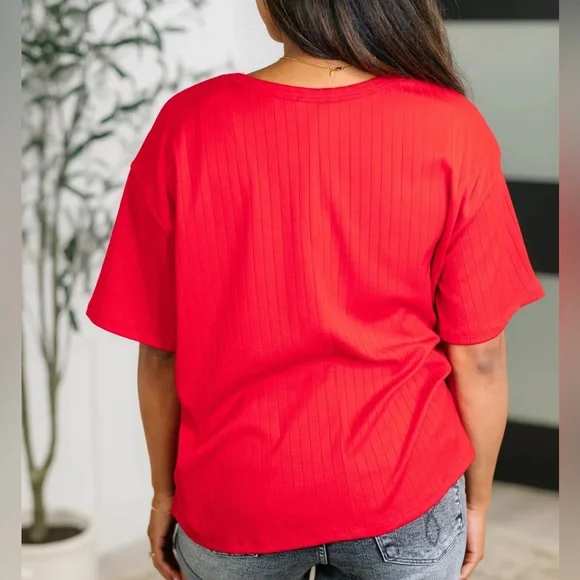 NWOT Andree by Unit ‘Take it Easy’ Red T Shirt in a size 1X - Picture 3 of 8